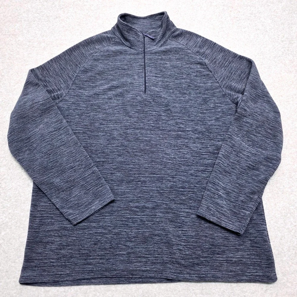 Mountain Warehouse‎ Men's XXL Navy Blue Space Dye Quarter Zip Fleece Pullover